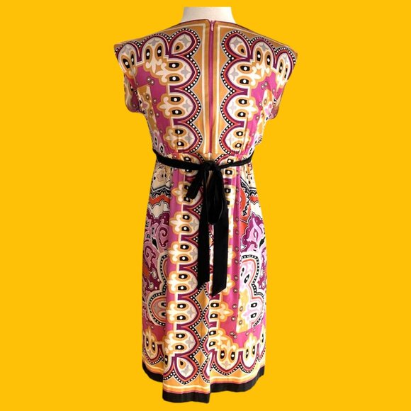 Vintage Nordstrom ECI New York Silk Paisley Dress Size 6 - Picture 2 of 5